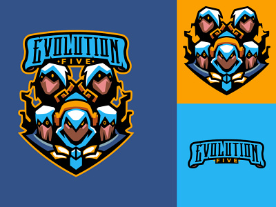 EVOLUTION FIVE 3d animation branding esports logo graphic design logo logos mascot logo motion graphics sports logo ui