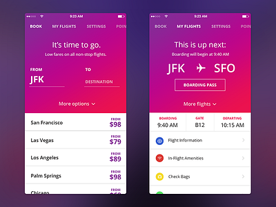 Airline App Concept app ios iphone mobile ui ux virgin