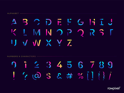 The English alphabet vibrant typography vector a z alphabet alphabet logo branding english futuristic illustration letter typo typography vibrant