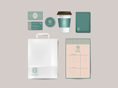 Coffee Shop Branding mockup vector set bag buisness cafe cafe menu cafe mockup clean coffee coffee bean coffee shop cup minimal minimal branding minimal business card mockup notebook paper bag paper cup set shop vector