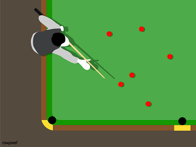 Aerial view of a pool table branding flat flatart green idea illustration pool pooltable simple snooker space sport