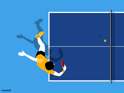 Aerial view of a table tennis table blue flat flatart illust illustrate illustration illustrator sport table tennis tabletennis vector