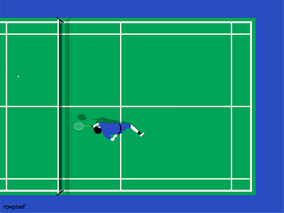 Aerial-view-badminton-court badminton badminton court flat illustrate illustration sport sports tennis vector