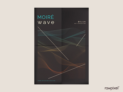 Black Moiré Wave Art Exhibition Poster abstract branding design illustration minimal poster poster design