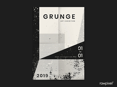 Grunge Grayscale Distressed Textured Poster design illustration minimal poster ui vector