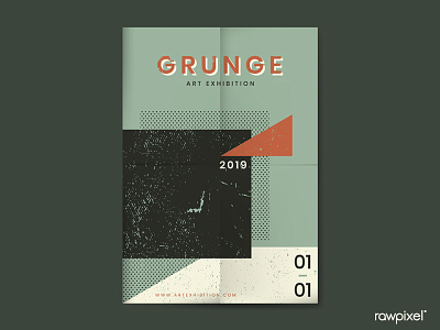 Grunge Pine Green Distressed Textured Poster