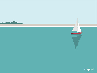 Sailing boat by the seaside vector