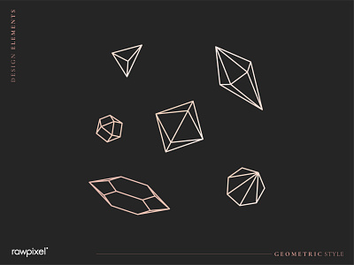 Geometric diamond design collection vector branding crown crystal design diamond flatdesign geometric geometry icon illustration lineart logo vector