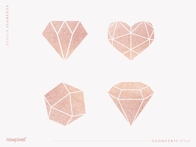 Shimmering geometric design element collection vectors
