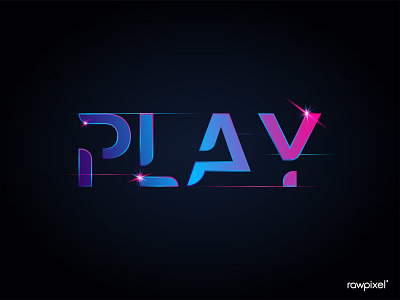 Play shiny vibrant typography vector