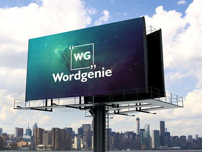 WORDGENIE LOGO PROJECT BILLBOARD branding graphic design logo