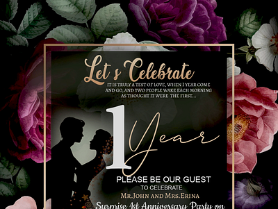 Wedding Anniversary Invitation graphic design