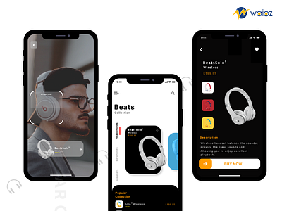 AR concept ( e-commerce design) app augmentedreality beats branding design ecommerce illustration music shopping solo3 ui ui design uiuxdesign user experience userinterface ux uxdesign waioz