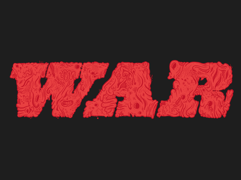 WAR! III bloody guts illustration lettering type design typography war
