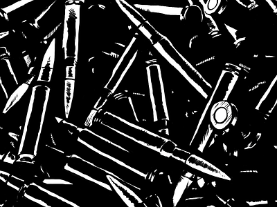 Pile O' Bullets ammo bullets bw comic illustration shadow texture