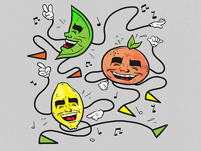 Sour Graphic design pillow fight fruit illustration