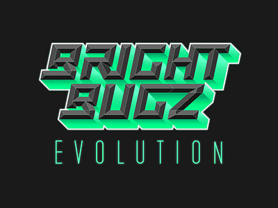Bright Bugz Evolution Logo branding extrude geometric gradient lettering logo sci fi