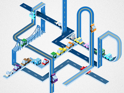 Spaghetti Junction KILLED! illustration isometric killed style frame traffic