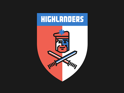 Wee Highlanders WIP character icon highlander lettering little league logo scottish soccer