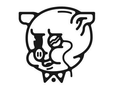 Dead Pig bbq branding icon logo pig pork
