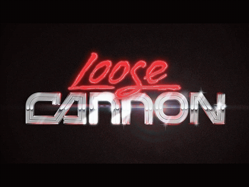 Loose Cannon Logo Build 80s animation blood bloodsport chrome cyberpunk lettering logo