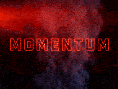 Momentum animation cyberpunk momentum neon retro smoke typography