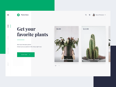 #Exploration - Landing Page for Plants Store clean design flat landing page landingpage layout minimalist simple uiux web design website