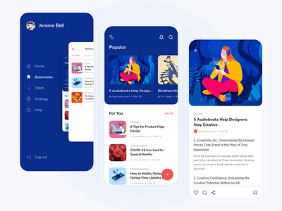 Reading App app app design app mobile clean design flat layout mobile ui uiux
