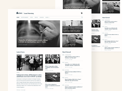News clean design flat layout minimalist news newspaper website