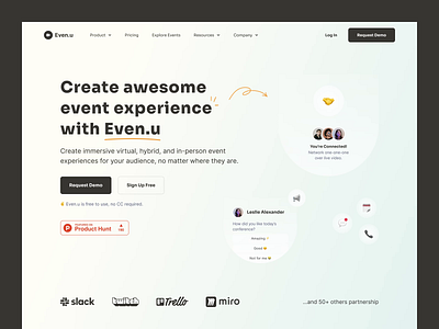 Even.u - Landing Page clean event gradient landingpage layout