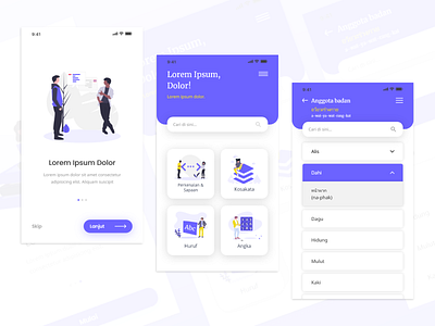 Dictionary App- Kosakata Indonesia Thailand app design app mobile dashboard design mobile ui
