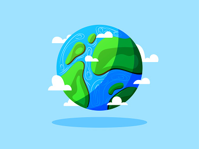 World Earth Globe vector cartoon illustration