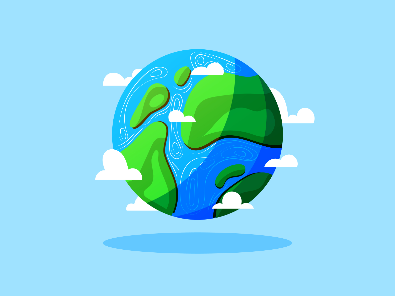 World Earth Globe vector cartoon illustration by Ekaterina Okuneva on ...