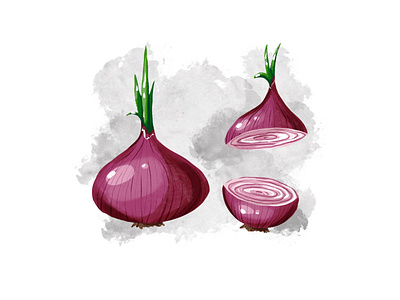 Red onions set branding cartoon comission design food illustration graphic design illustration magazine illustration menu design onion procreate illustration web design