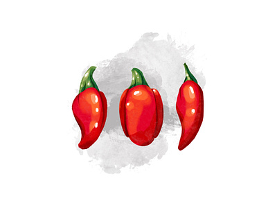 Three red bell peppers bell pepper branding capsicum cartoon comission design food illustration gardening graphic design illustration