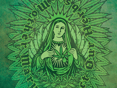 Mary 420 canabis hemp psychedelic weed