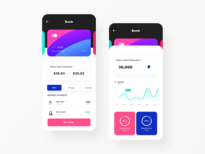 Bank application by ChenJiaTong on Dribbble