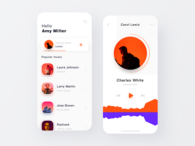 Music player 2 app design music music player ui ux