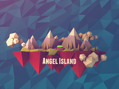 Angel Island 3D redux 3 angel animated blue cinema 4d gif island low poly sky sonic the hedgehog