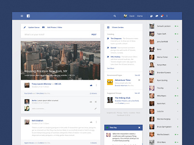 Facebook Material Design dashboard design facebook google homepage material design social media ui ux