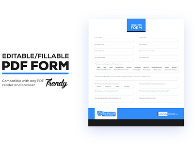 Trendy Editable/Fillable PDF Form Design cool colors cool design editable pdf flyer flyer design hellodribbble