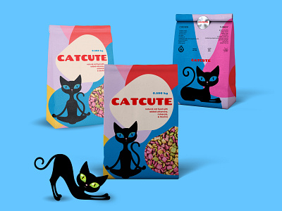 cat meal branding love vector