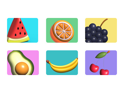 Fruits 3d graphic design illustration vector