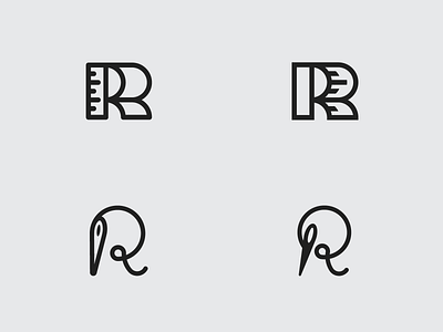 Tailor R Exploration branding design icon logo logotype needle tailor thread vector