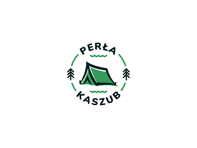 Perła Kaszub branding design forest holiday logo outdoor resort tent tree vector
