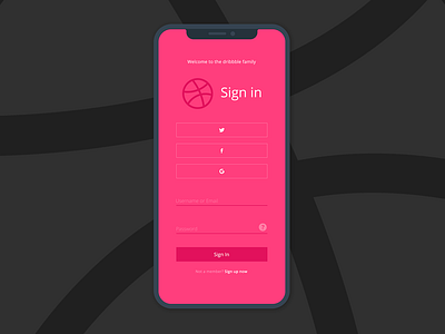 Dribbble Login Screen Redesign app design design app flat ios minimal mobile mobile app mobile app design ui ux vector web website