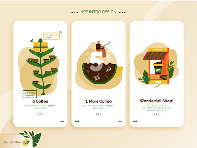 0 coffee Intro app design application ui coffee illustraion intro screen shopping ui ui design uxdesign