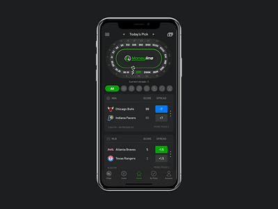 Design Exploration - Sports Betting App app design dark dashboard home ios iphone ui design