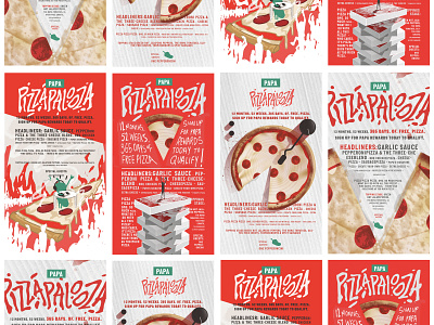 PizzaPalooza Social Promo branding design illustration lettering logo type typography