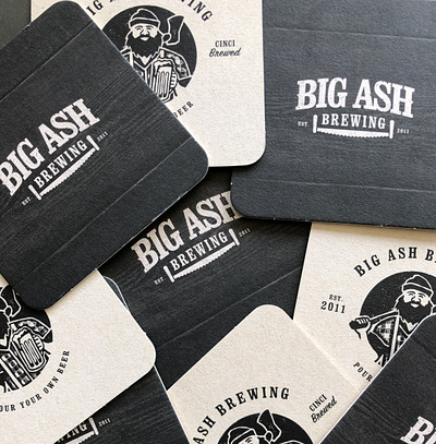 Big Ash Coasters brewery branding coasters design print print design